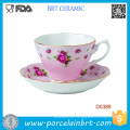 Neue Country Rose Solid Color Vintage Keramik Teetasse und Untertasse